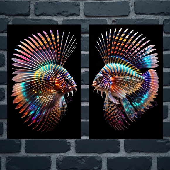 More Mutant Lionfish 13”x19”Fine Art Prints/Only 6 signed and numbered sets made - Picture 1 of 3